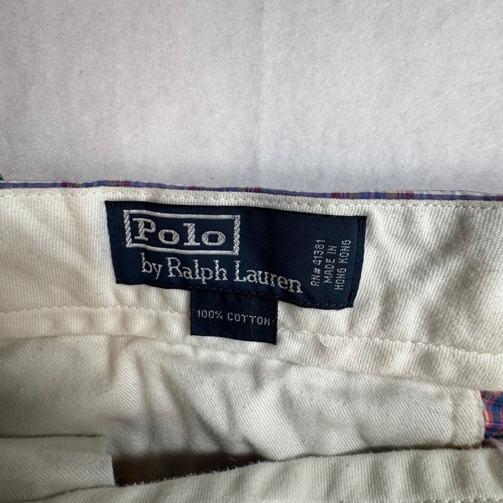 Polo Ralph Lauren Mens Multi Color Plaid Madras Shorts Size 36 Preppy READ - Picture 3 of 9